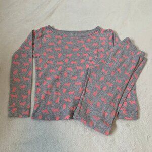 5/$25 Carter's pink kitty cat long sleeve pants cotton pajamas jammies pjs‎